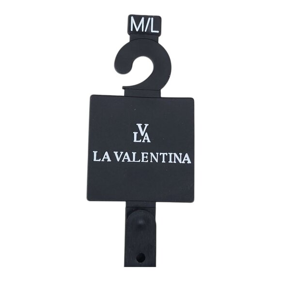 La Valentina Womens Black Belt M/L With Brass Buckle & Eyelets 1 7/8" Wide 43" L - Picture 4 of 13